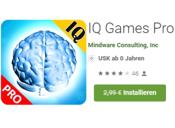 Gratis: App "IQ Games Pro" für kurze Zeit zum Nulltarif