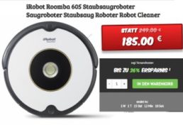 Dealclub: iRobot Roomba 605 als Vorführware für 185 Euro frei Haus