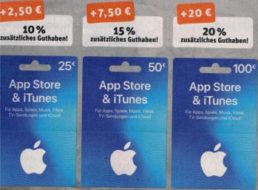 Rewe: iTunes-Karten mit bis zu 20 Euro Extra-Guthaben