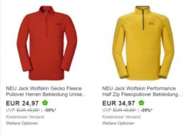 Ebay: Jack Wolfskin im Sonderverkauf zu Preisen ab 25 Euro