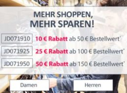 Jeans Direct: 50 Euro Rabatt und Gratis-Versand für einen Tag