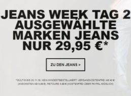 Jeans Direct: Markenjeans von Mustang, Wrangler und Lee für pauschal 29,95 Euro