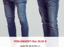 Jeans Direct: Zahlreiche Markenmodelle zum Pauschalpreis von 29,95 Euro