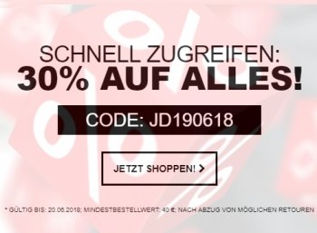 Jeansdirect: 30 Prozent Rabatt auch auf bereits reduzierte Artikel