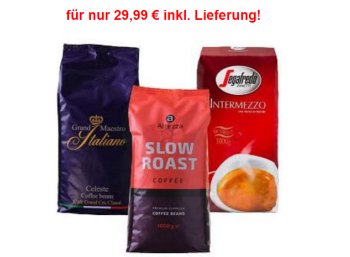 Kaffeevorteil.de: Probierpaket mit 3 Kilo Kaffee für 29,99 Euro frei Haus