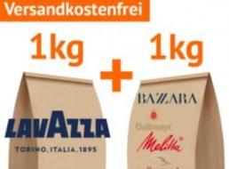 Kaffeevorteil: Zwei Kilo Bohnen namhafter Hersteller für 19,50 Euro frei Haus