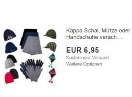 Kappa: Schals, Mützen und Handschuhe für 6,95 Euro frei Haus