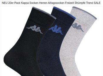 Kappa: Socken im 20er-Pack für 17,99 Euro frei Haus via Ebay