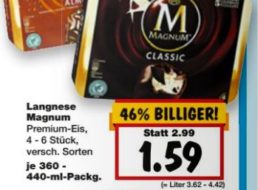 Kaufland: Magnum im Viererpack für 1,59 Euro ab 19. März