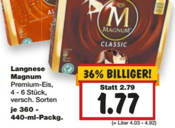 Viererpack Magnum für 1,77 Euro bis Samstag