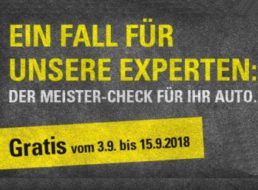 Gratis: KfZ-Check bei Vergölst zum Nulltarif bis zum 15. September 2018