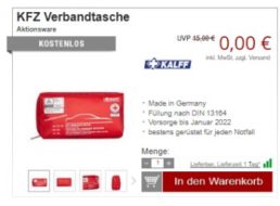 Druckerzubehoer.de: KfZ-Verbandtasche für 5,97 Euro mit Versand