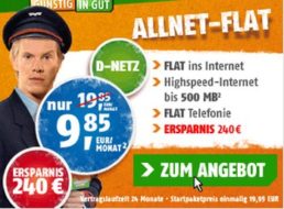 Klarmobil: Allnet-Flat im D-Netz mit 500 MByte Daten für 9,85 Euro