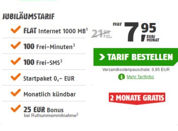 Klarmobil: GByte-Datenflat im Vodafone-Netz für zwei Monate gratis