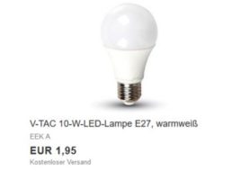 Ebay: LED-Birne mit 10 Watt Leistung für 1,95 Euro frei Haus