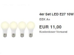 Conrad: Viererpack LED-Birnen mit zehn Watt für elf Euro frei Haus