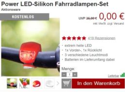 Druckerzubehoer.de: LED-Fahrradlampen-Set für 5,97 Euro mit Versand