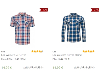 Lee: Hemden für 14,99 Euro frei Haus bei Outlet46