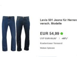 Levis 501: Kult-Jeans via Ebay für 54,99 Euro frei Haus