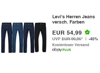 Ebay: Levis 501 für 54,99 Euro frei Haus