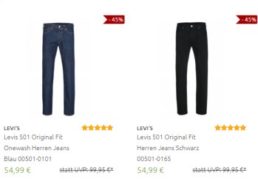 Outlet46: Levi's-Jeans für je 54,99 Euro frei Haus