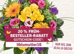 Lidl-Blumen: 20 Prozent Rabatt & Gratis-Versand bis Ende April