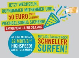 Lidl Connect: Jetzt 50 Euro Startguthaben bei Rufnummernmitnahme