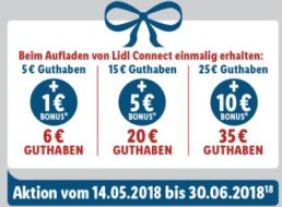 Lidl Connect: 10 Euro Bonus bei Guthaben-Aufladung über 25 Euro