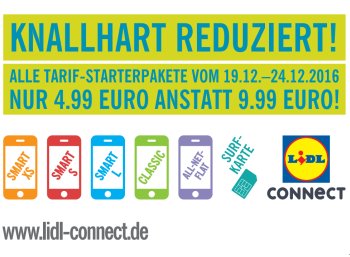 Lidl Connect: Starterpaket mit 10 Euro Guthaben für 4,99 Euro frei Haus