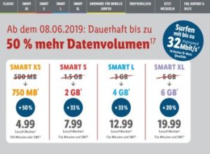 Lidl-Connect: Erhöhtes Datenvolumen in allen Tarifen ab dem 8. Juni 