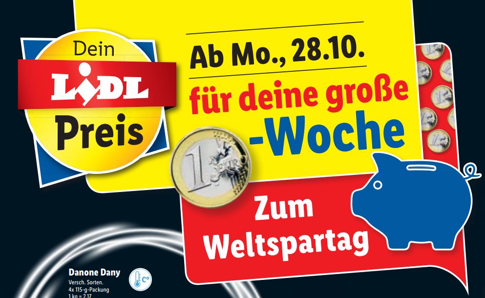 Lidl: Ein-Euro-Woche zum Weltspartag mit zahlreichen Artikeln