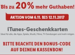 Lidl: Bis 20 Prozent mehr Guthaben bei iTunes-Karten bis Samstag