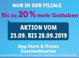 Lidl: Bis zu 20 Prozent iTunes-Guthaben geschenkt