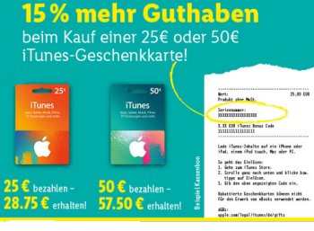 Lidl: 15 Prozent iTunes-Guthaben geschenkt bis Samstag