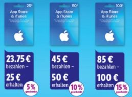 Lidl: iTunes-Guthabenkarten mit bis zu 15 Prozent Rabatt