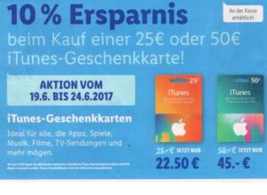 Lidl: Zehn Prozent iTunes-Rabatt in der kommenden Woche 