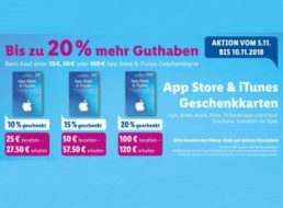 Lidl: Bis zu 20 Euro geschenkt beim Kauf von iTunes-Geschenkekarten