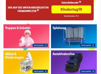 Lidl: 20 Prozent Rabatt auf bereits reduzierte Kinderartikel und -mode