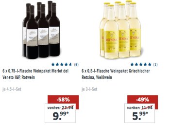 Lidl: Sechserpaket gut bewerteter Merlot für 9,99 statt 24 Euro