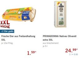 Lidl: XXL-Woche mit Fünf-Liter-Kanister Olivenöl für 24,99 Euro