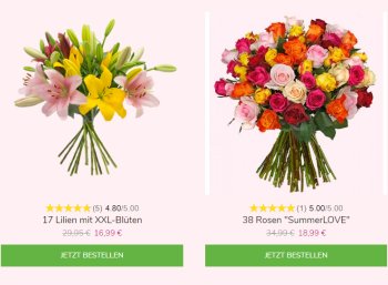 Blumeideal: 17 Lilien mit XXL-Blüten für 21,94 Euro frei Haus