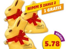 Penny: Drei Goldhasen von Lindt für zusammen 5,78 Euro