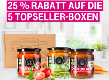 Little Lunch: Sechserbox Bio-Suppen für 13,84 Euro frei Haus via Telekom