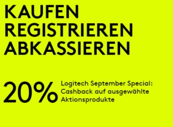 20 Prozent Cashback auf zahlreiche Logitech-Aktionsprodukte