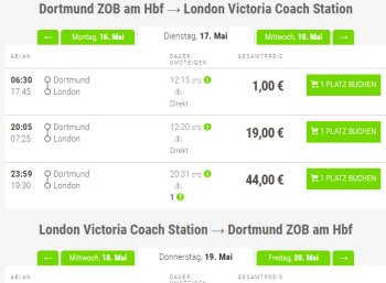 Flixbus: Nach London und zurück für nur zwei Euro