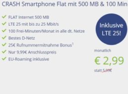 Vitrado: "LTE"-Tarif mit 100 Freiminuten im Telekom-Netz für 2,99 Euro