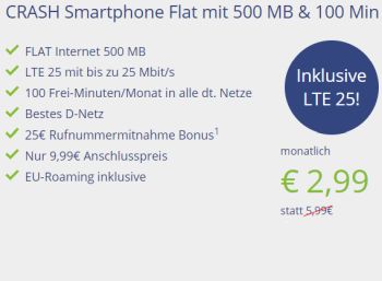 Vitrado: "LTE"-Tarif mit 100 Freiminuten im Telekom-Netz für 2,99 Euro