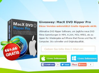 Exklusiv: "MacX DVD Ripper Pro" im Wert von 52 Euro komplett gratis