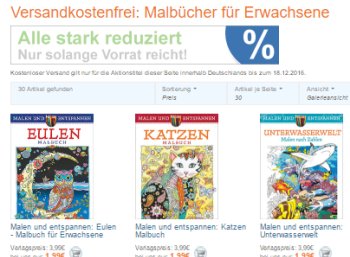 Terrashop: Malbücher für Erwachsene ab 1,99 Euro frei Haus