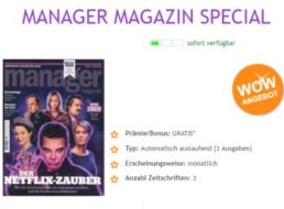 Manager Magazin: Drei Ausgaben für 5,95 Euro, Abo endet automatisch